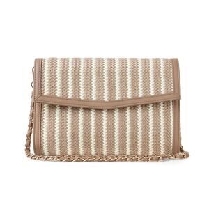NEW HAUTE SHORE women's beth raffia clutch bag in toast/beige